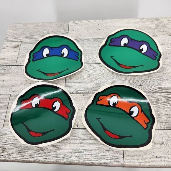 TMNT Teenage Mutant Ninja Turtles Vinyl Sticker Decals Set of 4 Turtles Heads 4 - Picture 1 of 2